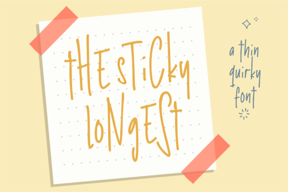 The Sticky Longest Font for Handmade Creations